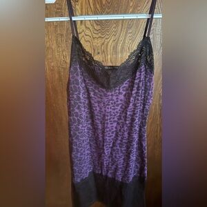 Leopard Print Purple and Black Lace Bozzolo Camisol